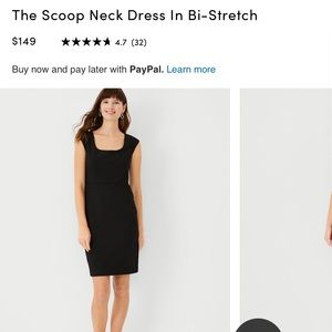 Anne Taylor scoop neck little black dress size 6 NWT